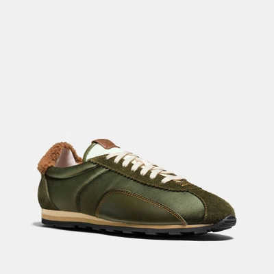 Coach C122 With Shearling Tab In Od Green/dark Olive/dark Brown