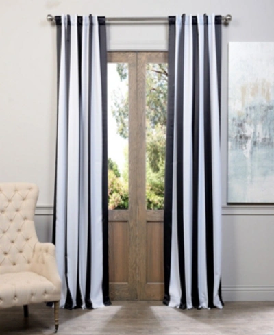 Exclusive Fabrics & Furnishings Awning Stripe Blackout Grommet Panel, 50" X 84"