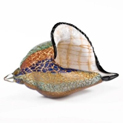 Badash Crystal Conch Shell Art Glass Sculpture In Multi