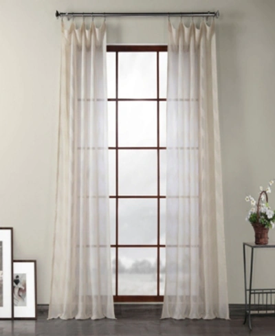 Exclusive Fabrics & Furnishings Linen Sheer Curtain Panel, 84" X 50" In Tan