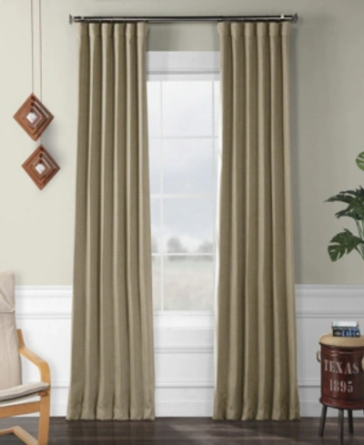 Exclusive Fabrics & Furnishings Exclusive Fabrics Furnishings Faux Linen Blackout Curtain 84" X 50" Curtain Panel In Brown