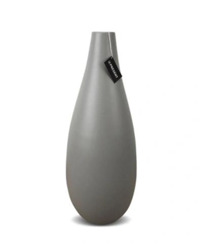 Le Present Drop Slim Ceramic Vase 15.7" In Gray