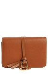 Chloé Alphabet Leather Continental Flap Wallet In Tan