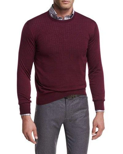 Peter Millar Collection Merino-silk Crewneck Sweater In Chianti