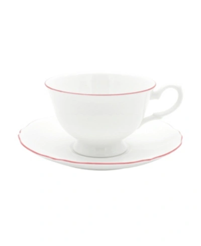 Twig New York Amelie Brushed Gold Rim Cup Saucer In White