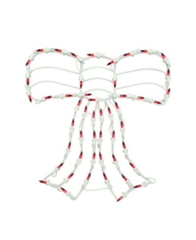 Northlight 14" Lighted Red Bow Christmas Window Silhouette Decoration In White