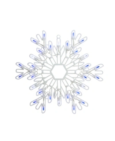 Northlight 15" Led Lighted Pure White And Blue Snowflake Christmas Window Silhouette Decoration