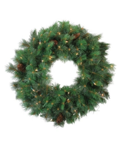Northlight Pre-lit Royal Oregon Pine Artificial Christmas Wreath - 24-inch Clear Lights In Green
