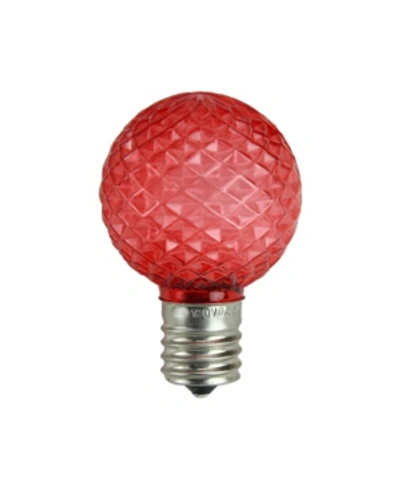 Northlight Pack Of 25 Faceted Led G50 Red Christmas Replacement Bulbs