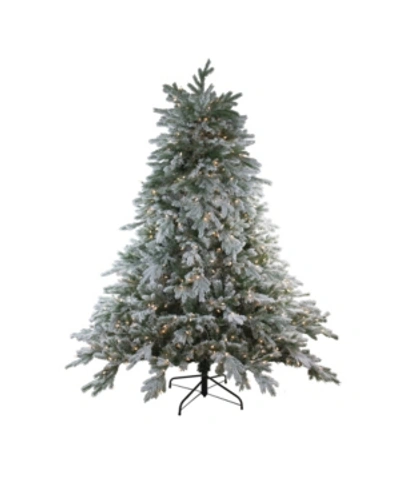 Northlight 7.5' Pre-lit Frosted Butte Fir Artificial Christmas Tree In Green