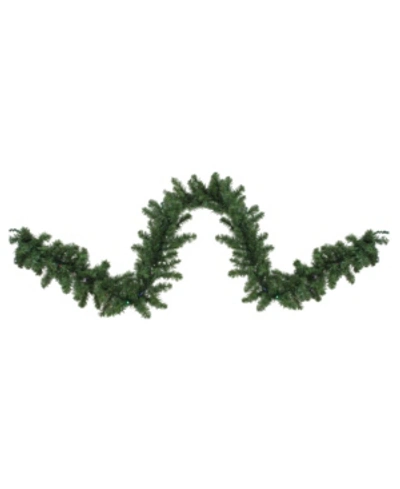 Northlight 9' Pre-lit Led Canadian Pine Artificial Christmas Garland With Timer In Green