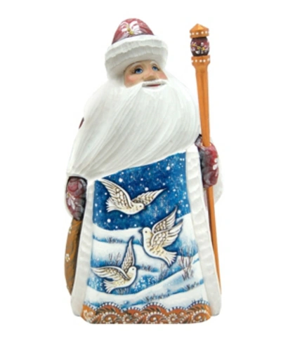 G.debrekht Woodcarved Hand Painted Peaceful Greetings Hand Painted Santa In Multi
