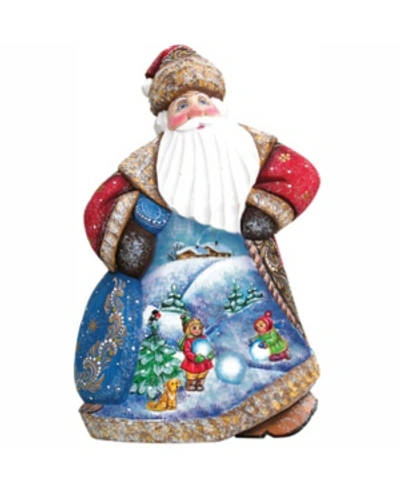 G.debrekht Woodcarved And Hand Painted Starlight Dancing Santa Figurine In Multi