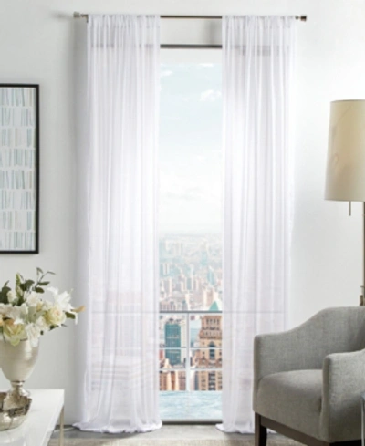Martha Stewart Collection Glacier Poletop Sheer Curtain Panel Set, 84", Created For Macy's In White