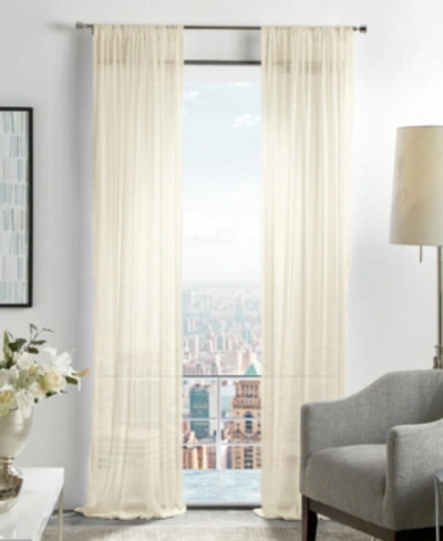 Martha Stewart Collection Glacier Poletop Sheer Curtain Panel Set, 95", Created For Macy's In Ivory
