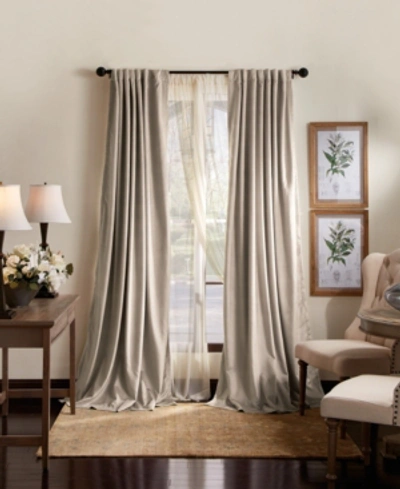 Martha Stewart Collection Lucca Blackout Velvet Curtain Panel Set, 50" X 84", Created For Macy's In Linen