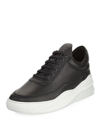 Filling Pieces Men's Sky Low-top Leather Sneakers In Black