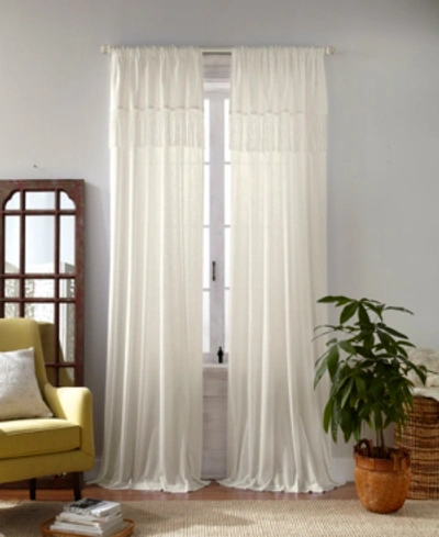 Elrene Calypso 52" X 84" Macrame Tassel Semi-sheer Curtain Panel In Ivory