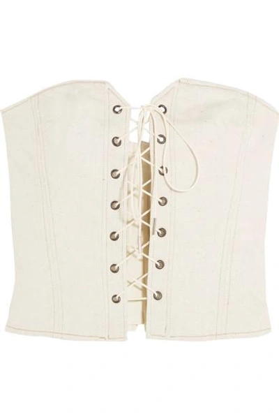 Isabel Marant Pryam Lace-up Cotton-blend Twill Corset In Ecru