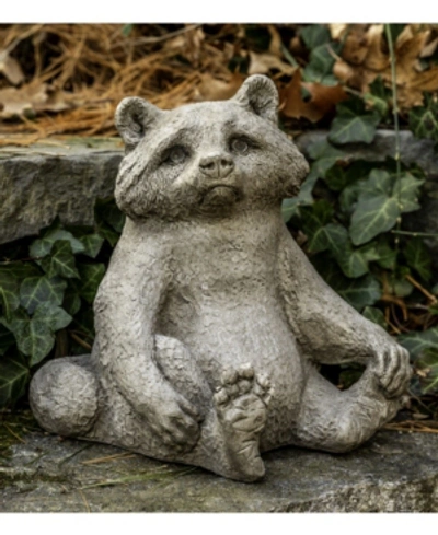 Campania International Ricky Racoon Garden Statue In Dark Gray