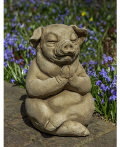 Campania International Zen Pig Garden Statue In Dark Gray