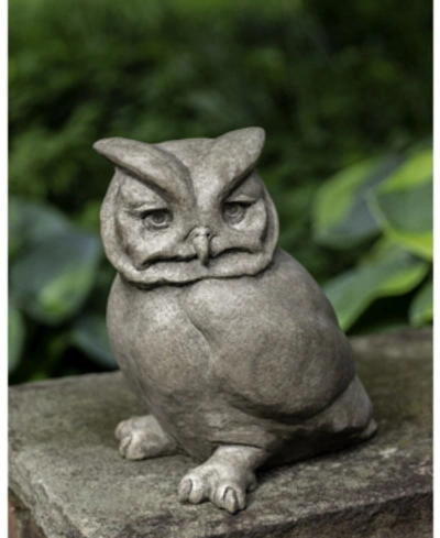 Campania International Hoot Owl Garden Statue In Dark Gray