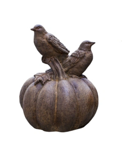 Campania International Birds On Pumpkin Garden Statue In Black