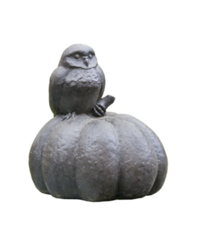 Campania International Owl On Pumpkin Garden Statue In Rust