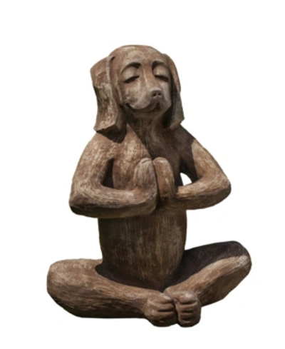 Campania International Yoga Dog Garden Statue In Rust