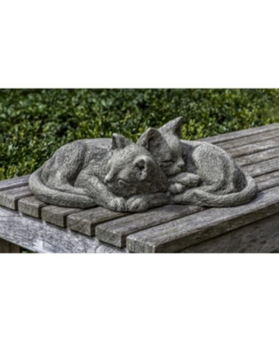 Campania International Nap Time Kittens Garden Statue In Dark Gray
