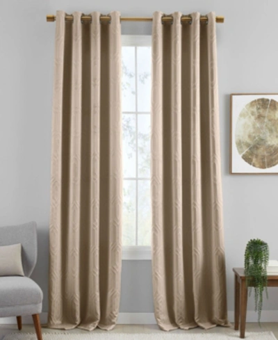 Elrene Huxley Geometric 52" X 84" Blackout Curtain Panel In Taupe