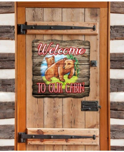 Designocracy Welcome Cabin Bears Door Hanger In Multi
