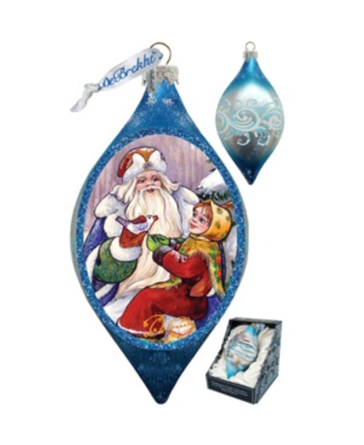G.debrekht Santa Gift Giver Drop Glass Ornament In Multi