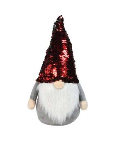 Northlight Gnome With Flip Sequin Hat Christmas Decoration In Red