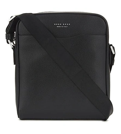 Hugo Boss Hugo  Signature Leather Cross-body Bag In Black