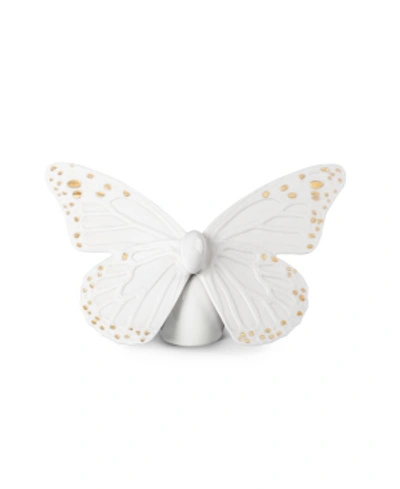 Lladrò Collectible Figurine, White Butterfly In White-gold