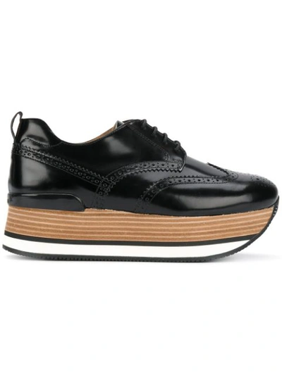 Hogan H222 Platform Sneakers In Black