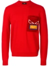 Fendi Appliqué Sweater In Red