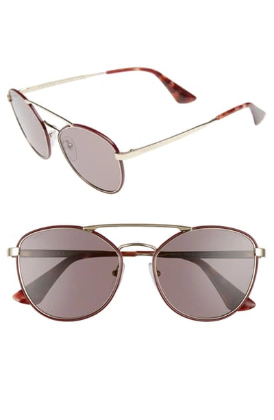 Prada Women's Cinema Evolution Square Sunglasses, 55mm In Bordeaux