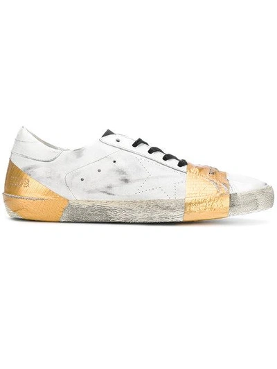 Golden Goose White & Gold Tape Skate Superstar Sneakers | ModeSens