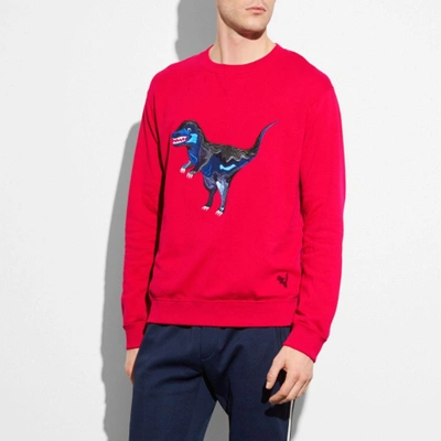 Coach 'rexy' Dinosaur Embroidered Sweatshirt In Tango