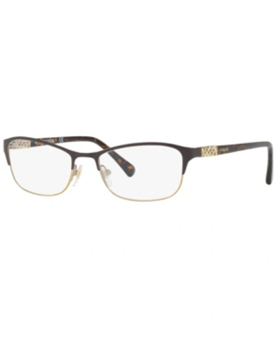 Vogue Eyewear Vo4057b Women's Rectangle Eyeglasses In Brown Gold