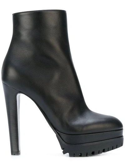 Sergio Rossi Heeled Platform Ankle Boots In Black