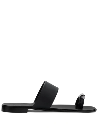 Giuseppe Zanotti Norbert Metal Toe Sandals In Black