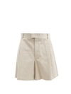 Bottega Veneta Wide-leg Cotton-twill Shorts In Beige