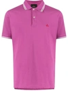 Peuterey Logo Embroidery Cotton Polo Shirt In Fuchsia In Pink