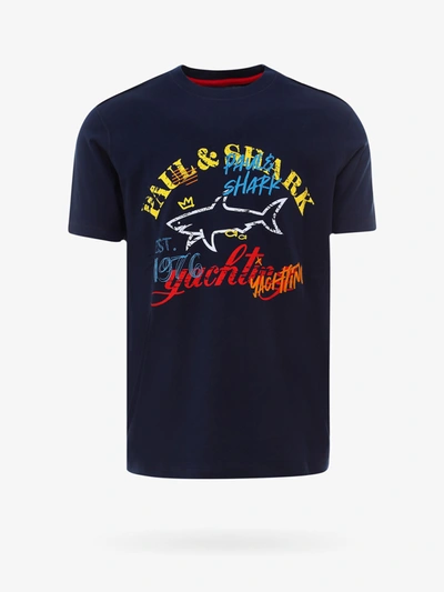 Paul & Shark Branded T-shirt In Blue