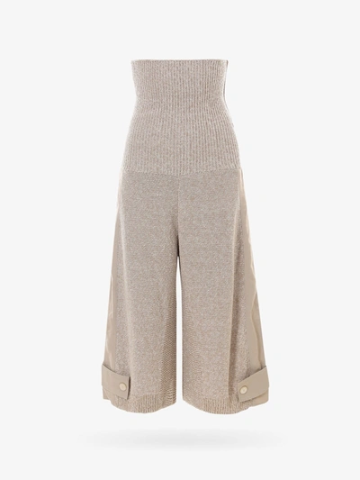 Stella Mccartney Shorts In Grey Cotton In Beige