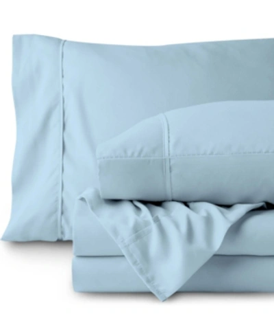 Bare Home Double Brushed Sheet Set, California King In Baby Blue