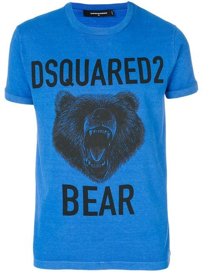 Dsquared2 Bear Graphic T-shirt In Light Blue